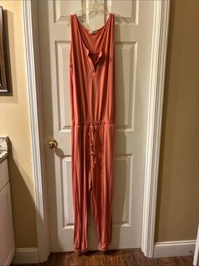 Zenana Outfitters Coral Sleeveless Jumpsuit with Drawstring Waist